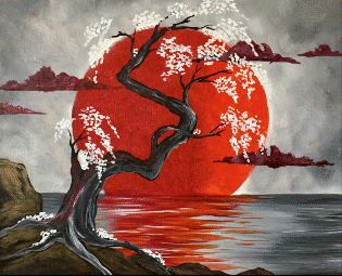 Japanese Crimson Moon